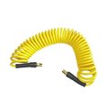 Interstate Pneumatics Yellow Polyurethane Recoil Hose 1/4 Inch x 15 feet Solid Fittings HR14-015